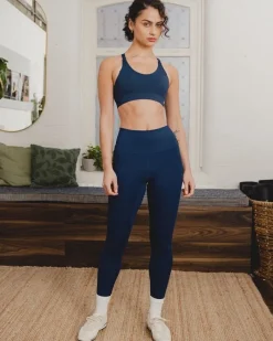 Outlet Dunnes Stores Powercut On The Go Embossed Leggings In Navy