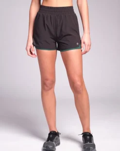 Sale Dunnes Stores Powercut RUNSeries Pace Running Shorts Black/Jungle Green