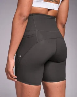 New Dunnes Stores Powercut Sculpt High-Waisted 7" Shorts Asphalt Grey