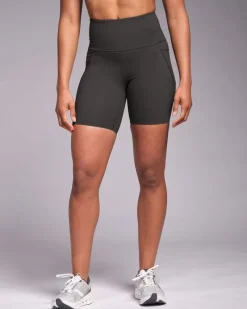 New Dunnes Stores Powercut Sculpt High-Waisted 7" Shorts Asphalt Grey