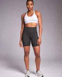 New Dunnes Stores Powercut Sculpt High-Waisted 7" Shorts Asphalt Grey