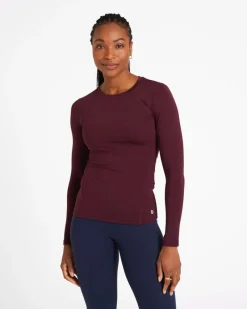 Sale Dunnes Stores Powercut Sculpt Perform Long Sleeve Top In Dark Burgundy