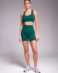 Discount Dunnes Stores Powercut SOLID Seamless 6" Shorts Jungle Green