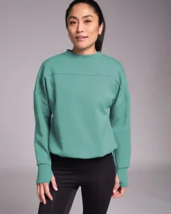 New Dunnes Stores Powercut Studio Crew Sweatshirt Dusty Turquoise