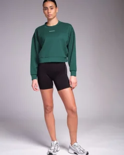 Best Dunnes Stores Powercut Studio Cropped Sweatshirt Jungle Green