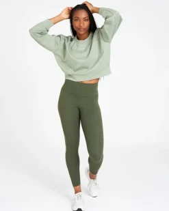 Outlet Dunnes Stores Powercut Studio Cropped Sweatshirt In Lilypad