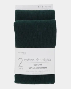 Best Dunnes Stores Premium Cotton-Rich Tights - Pack Of 2 - (3-14 Years)
