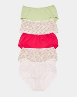 Sale Dunnes Stores Print Cotton Rich Midi Briefs - Pack of 5