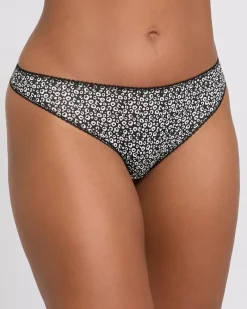 New Dunnes Stores Print Cotton Rich Thongs - Pack of 5