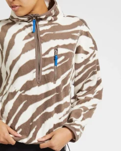 Outlet Dunnes Stores Printed 1/2 Zip Funnel Neck Fleece