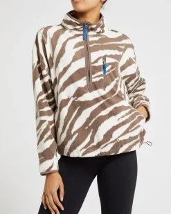 Outlet Dunnes Stores Printed 1/2 Zip Funnel Neck Fleece