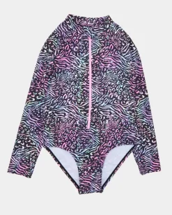 Discount Dunnes Stores Printed Long Sleeve Swimsuit (3-14 Years)
