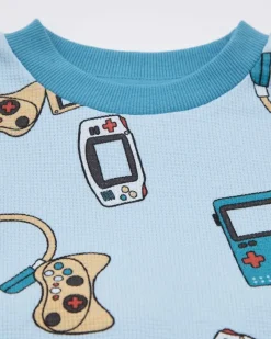 New Dunnes Stores Printed Waffle Pyjama Set (2-14 Years)