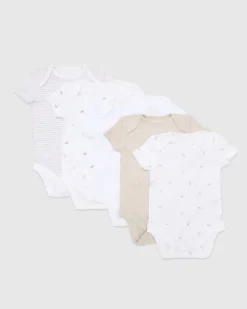 New Dunnes Stores Pure Cotton Bodysuit - Pack Of 5 (Newborn-9 Months)
