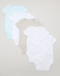 Sale Dunnes Stores Pure Cotton Bodysuit - Pack Of 5 (Newborn-9 Months)