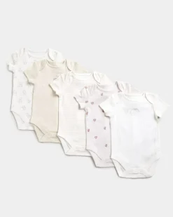 Fashion Dunnes Stores Pure Cotton Bodysuit - Pack Of 5 (Newborn-3 Years)