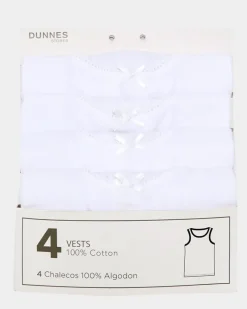 Best Dunnes Stores Pure Cotton Rib Vest - Pack Of 4
