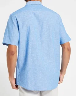 Fashion Dunnes Stores Regular Fit Linen Blend Short Sleeve Shirt