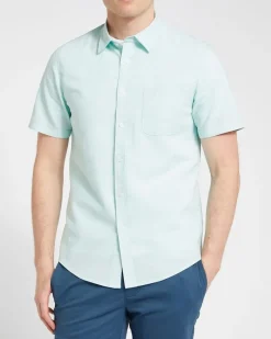 Hot Dunnes Stores Regular Fit Linen Blend Short Sleeve Shirt