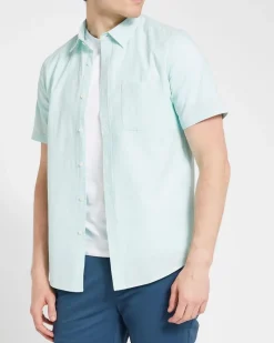 Hot Dunnes Stores Regular Fit Linen Blend Short Sleeve Shirt