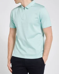 Sale Dunnes Stores Regular Fit Mercerised Zip Placket Polo