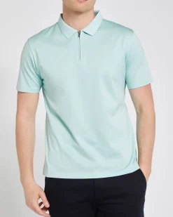 Sale Dunnes Stores Regular Fit Mercerised Zip Placket Polo