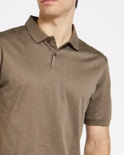 New Dunnes Stores Regular Fit Mercerized All-Over Print Polo Shirt