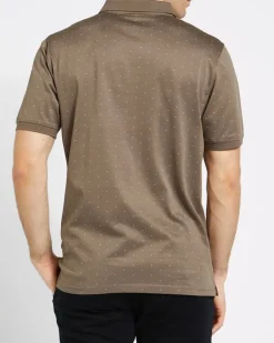 New Dunnes Stores Regular Fit Mercerized All-Over Print Polo Shirt