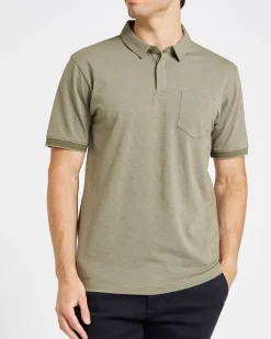New Dunnes Stores Regular Fit Micro Stripe Polo Shirt