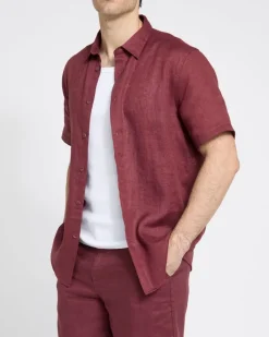 Clearance Dunnes Stores Regular Fit Pure Linen Short-Sleeved Shirt