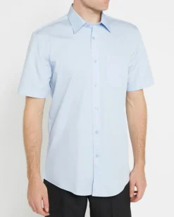 Clearance Dunnes Stores Regular Fit Short-Sleeved Cotton Rich Shirt
