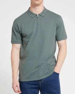 Fashion Dunnes Stores Regular Fit Zip Popcorn Polo