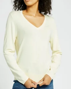 Fashion Dunnes Stores Rib Trim Knit V-Neck Jumper
