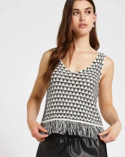 Sale Dunnes Stores Savida Arti Fringe Knit Scallop Top