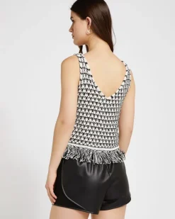 Sale Dunnes Stores Savida Arti Fringe Knit Scallop Top