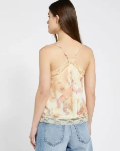 Fashion Dunnes Stores Savida Bailey Print Lace Cami Top