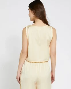 Discount Dunnes Stores Savida Bailey Satin Lemon Drawstring Suit Top
