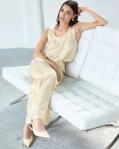 Discount Dunnes Stores Savida Bailey Satin Lemon Lace Suit Trousers