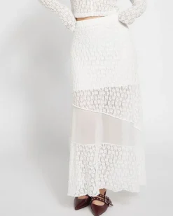 New Dunnes Stores Savida Bailey Texture White Midi Skirt