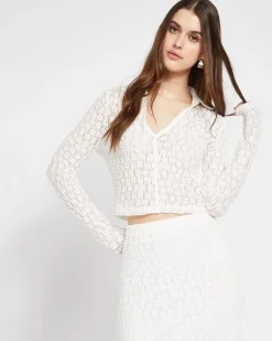 Discount Dunnes Stores Savida Bailey Textured White Button Front Top