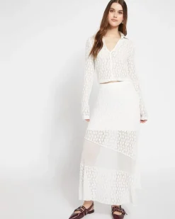 Discount Dunnes Stores Savida Bailey Textured White Button Front Top