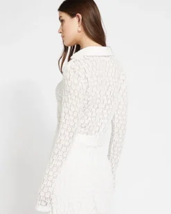 Discount Dunnes Stores Savida Bailey Textured White Button Front Top