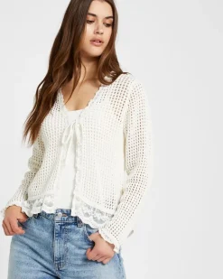 Fashion Dunnes Stores Savida Bailey Tie Front Lace Trim Cardigan