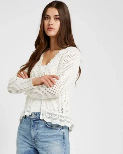 Fashion Dunnes Stores Savida Bailey Tie Front Lace Trim Cardigan