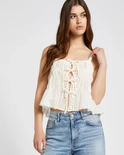 Online Dunnes Stores Savida Bella Crochet Tie Vest Top
