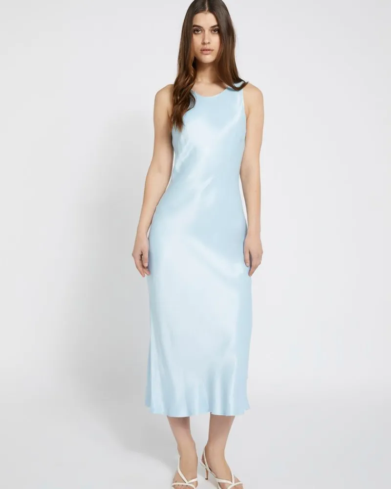 Best Dunnes Stores Savida Blue Satin Midi Dress