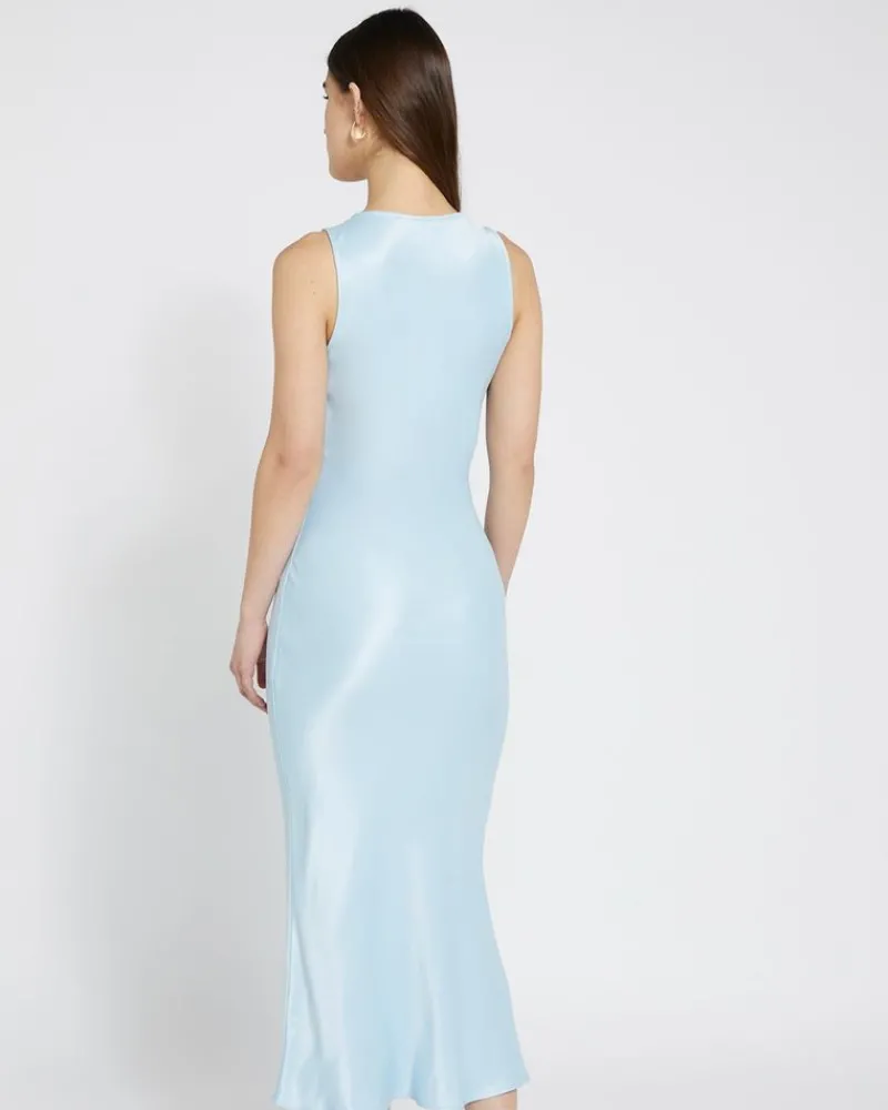Best Dunnes Stores Savida Blue Satin Midi Dress