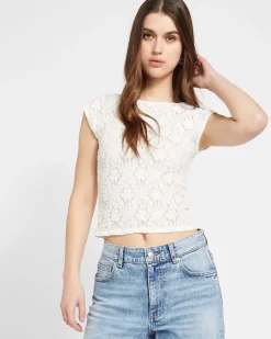 Clearance Dunnes Stores Savida Charli Lace Short Sleeve Top