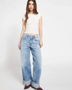 Clearance Dunnes Stores Savida Charli Lace Short Sleeve Top