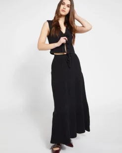 Fashion Dunnes Stores Savida Charli Tie Waist Midi Skirt